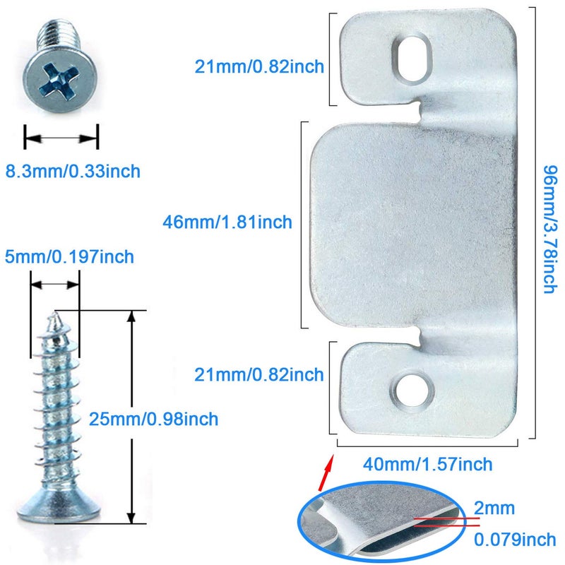 Cerpourt Metal Sectional Couch Connectors Furniture Interlocking,Sectional Sofa Fastener Software Bracket with Screws for Loveseat, Recliner, Chair or Chaise Lounge (4 Pcs) - Image 2
